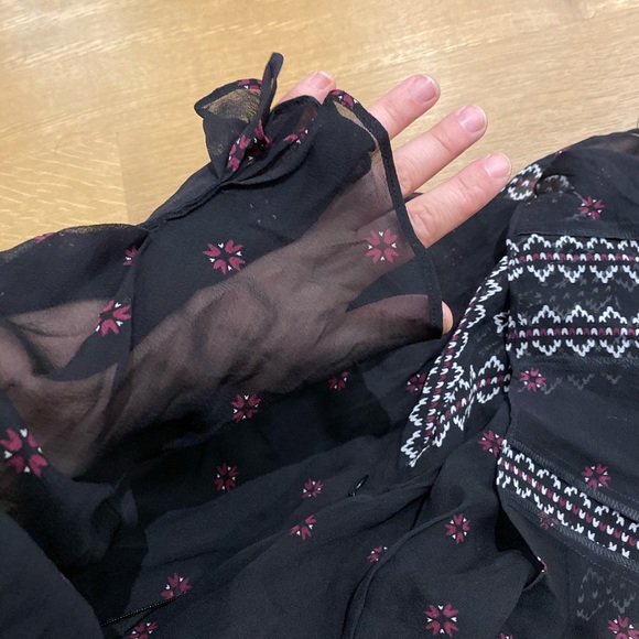 NWT Joie Jamya Long Sleeve Silk Dress in Caviar - Picture 7 of 8